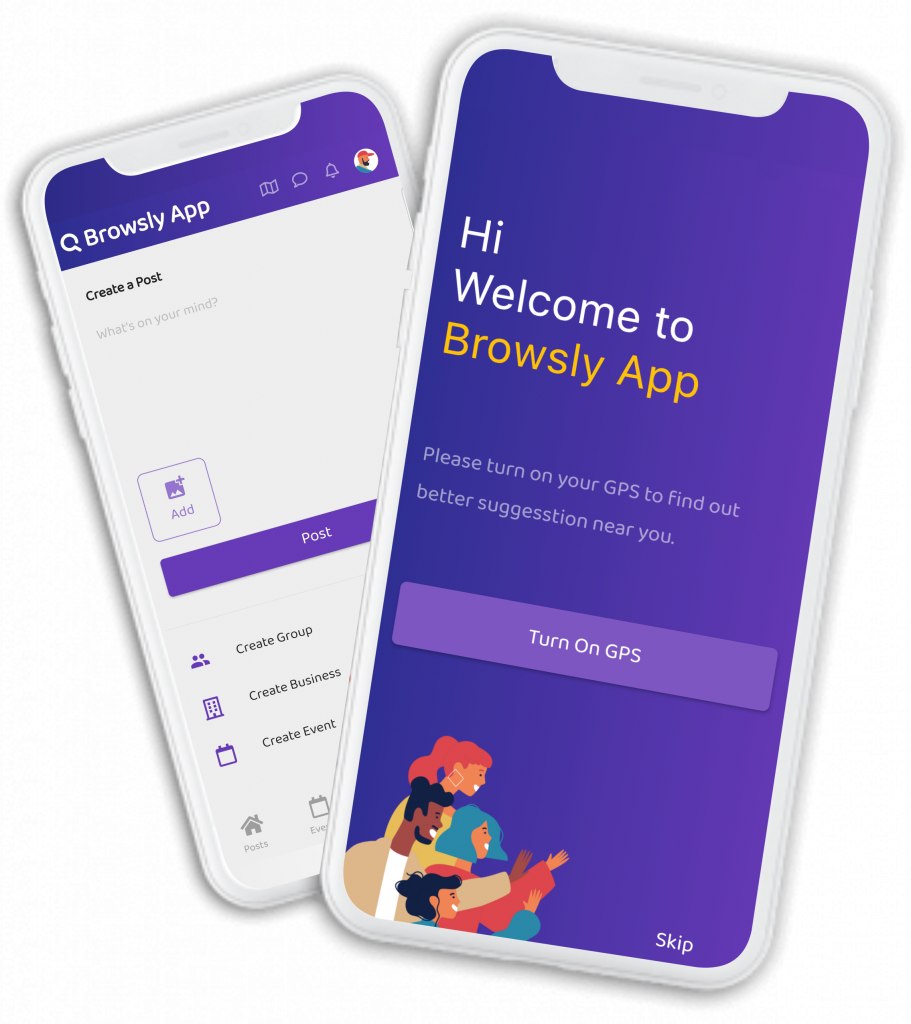 Redes sociales de la aplicación Browsly